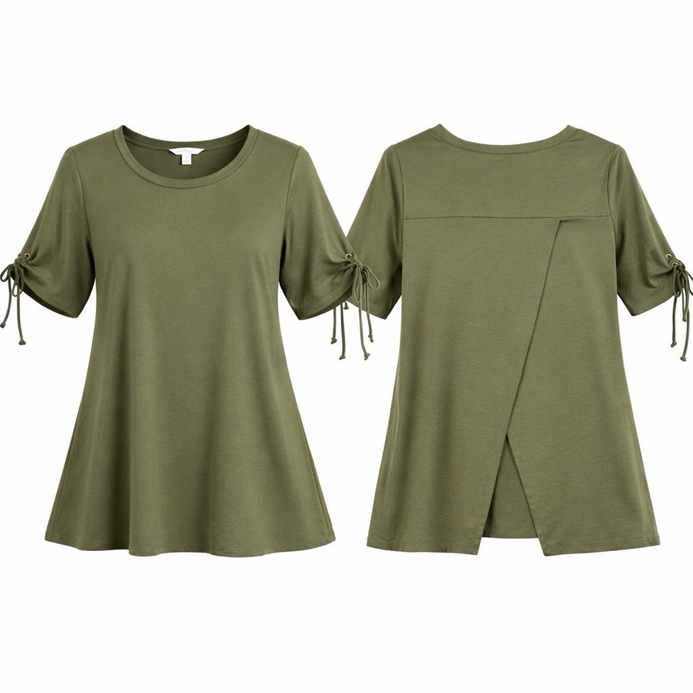Women Top‎ Size OX (14W-16W) Blouse Olive Green Boho Forest Fairy Festival Y2K